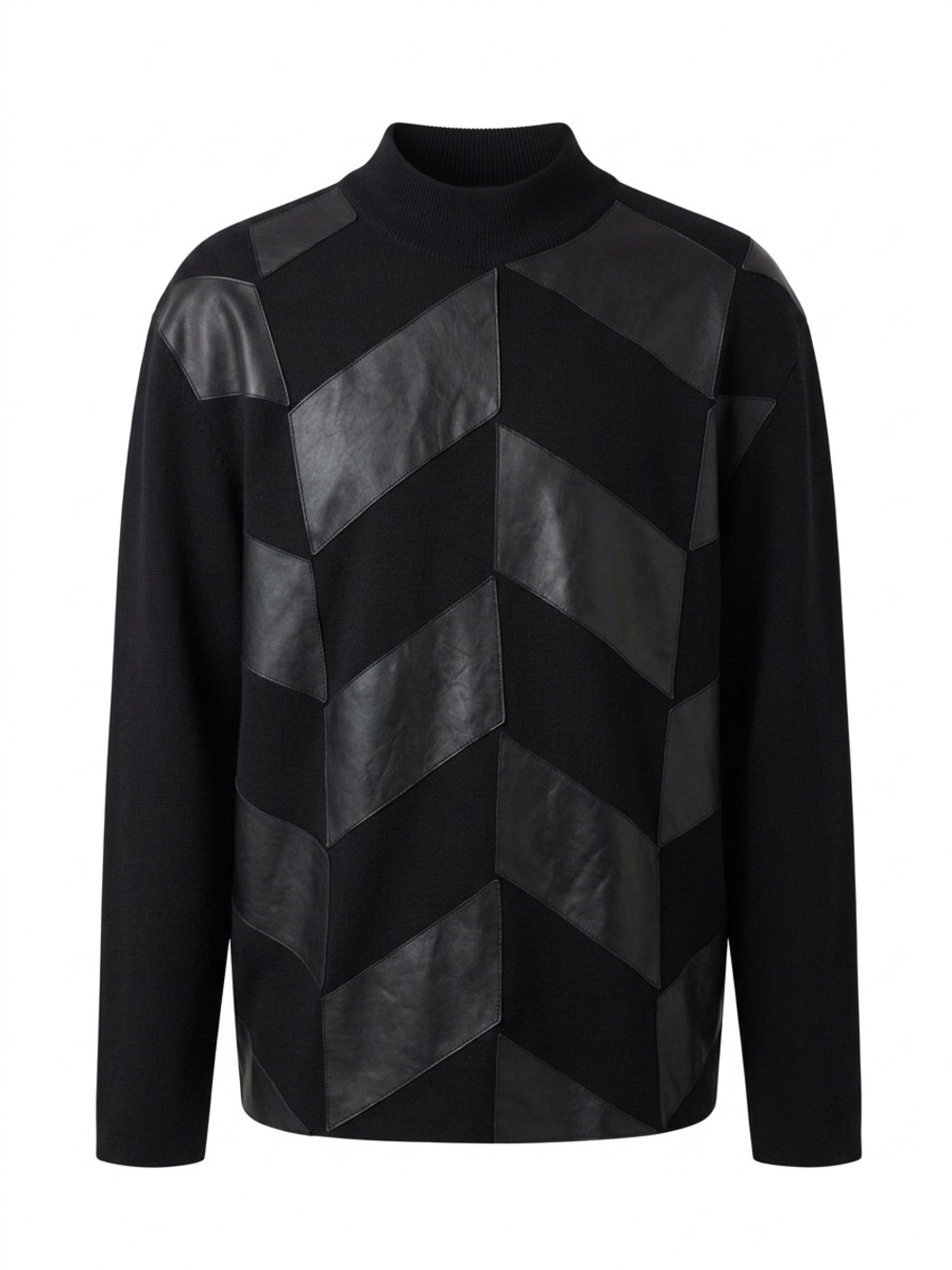 Protege Mens Genuine Leather & knit sweater